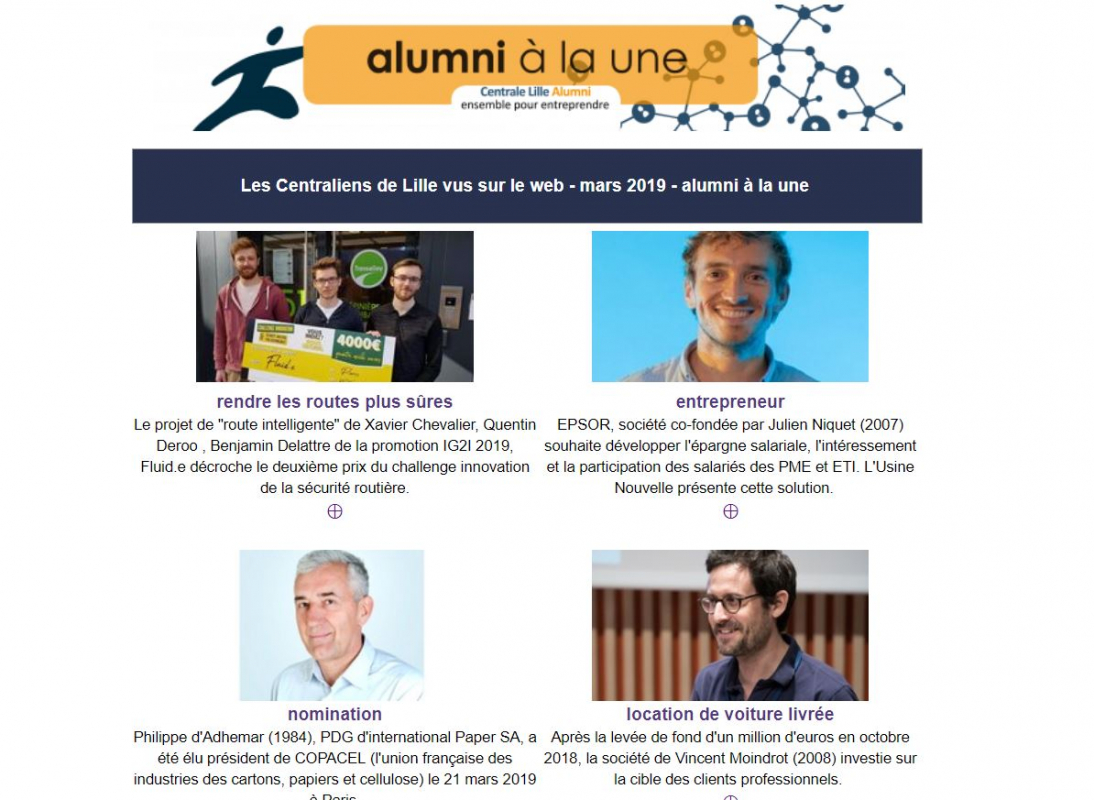 Alumni à la Une - mars 2019