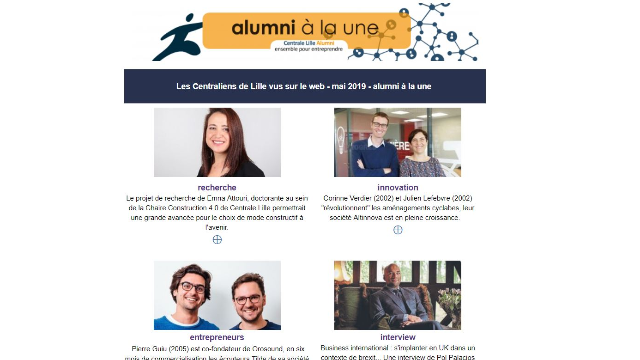 Alumni à la Une - mai 2019