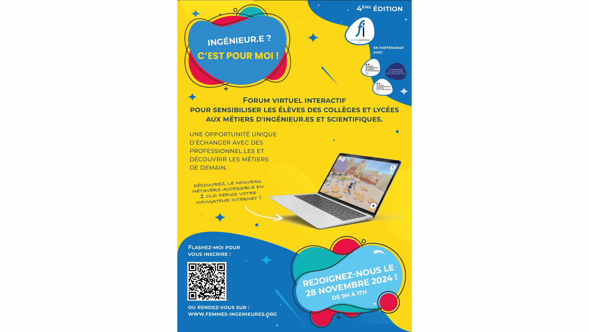 Participe en tant qu’intervenante au forum métier virtuel « Ingénieur.e ? C’ pour moi ! » le 28 novembre