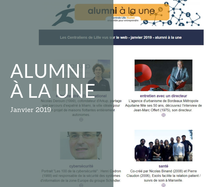Alumni à la Une - janvier 2019