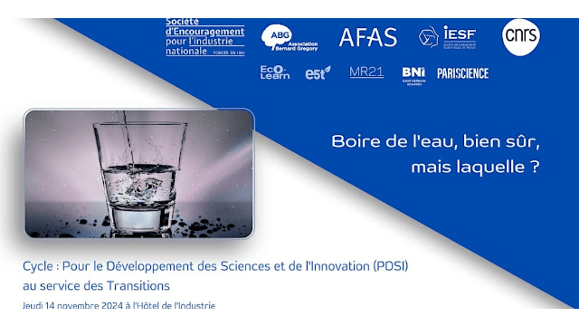 Replay conférence  PDSI - IESF - Boire de l'eau, bien sûr, mais laquelle ?