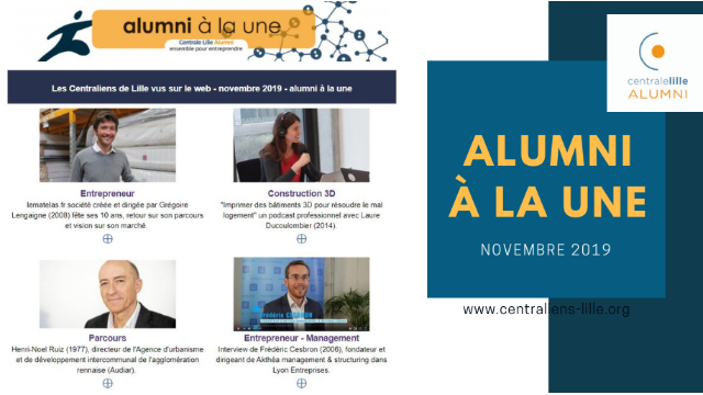 Alumni à la Une - novembre 2019