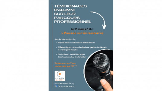 TAPP (Témoignage d'Alumni sur leur Parcours Professionnel) : "Pression sur les ressources" - mardi 21 mars